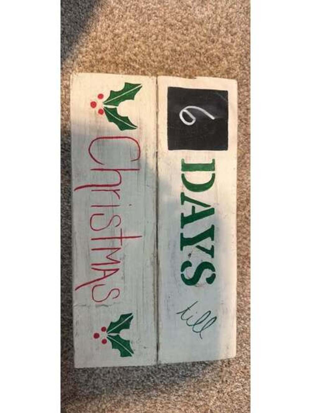 Wooden Christmas Countdown Sign